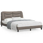 vidaXL Sängram utan madrass taupe 140x200 cm tyg