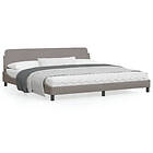 vidaXL Sängram utan madrass taupe 200x200 cm tyg