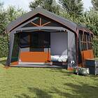 vidaXL Campingtält med Fönster Grå och Orange 10-Person Waterproof 4100699
