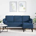 vidaXL 3-Sits L-formad Soffa Blå 160 cm Tyg 42001920