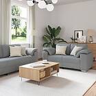 vidaXL 3-delars soffa med kuddar i ljusgrått tyg 3324658