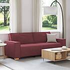 vidaXL 3-sitssoffa i vinröd tyg, 180 cm 4104993