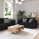 vidaXL 3-delars soffa set med kuddar svart tyg 3324660