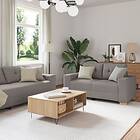vidaXL 3-delars soffa med kuddar i taupe tyg 3324634