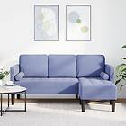 vidaXL 3-Sits L-formad Soffa Jeans Blå 160 cm Tyg 42001923