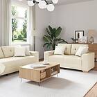 vidaXL 3-delars soffa set med kuddar Linne 3324605