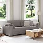 vidaXL 3-sitssoffa i taupe 178 cm tyg 4105243