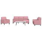 vidaXL Soffgrupp med dynor 4 delar rosa sammet 3278364