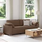 vidaXL 3-sitssoffa Brun 178 cm Tyg 4105241
