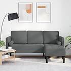 vidaXL 3-sits L-formad soffa mörkgrå 160 cm tyg 42001914