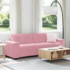 vidaXL 3-sitssoffa Rosa 180 cm i Sammet 4105137