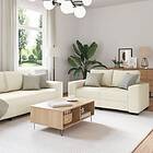 vidaXL 3-delars soffset med kuddar i linne 3324606