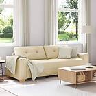 vidaXL 3-sitssoffa i krämfärgad tyg, 180 cm 4105095