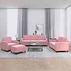 vidaXL Soffgrupp 4 delar rosa sammet 3201947