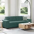 vidaXL 3-sits soffa mörkgrön 180 cm i sammet 4105136