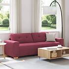 vidaXL 3-sitssoffa Vinröd 180 cm Tyg 4105091