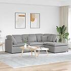 vidaXL Modulsoffa med fotpall och dynor i tyg Cloud Grey 3321306