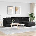 vidaXL Modulsoffa med fotpall och dynor svart 3321299