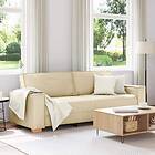 vidaXL 3-sitssoffa i grädde 180 cm tyg 4104997