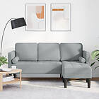 vidaXL 3-sits L-formad soffa Ljusgrå 160 cm i tyg 42001913