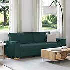 vidaXL 3-sitssoffa Mörkgrön 180 cm Tyg 4104995