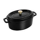 Staub La Cocotte oval gryta gjutjärn 2,35l Svart