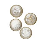 Panduro Hobby 4 st. platta cirkelformade sötvattenspärlor – ca 10 mm i diameter, 2–4 mm tjocka
