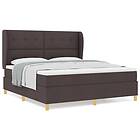 vidaXL Box Spring Säng med Madrass Mörkbrun 180x200 cm Tyg 3340770