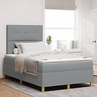 vidaXL Box Spring Säng med Madrass Ljusgrå 120x200 cm Tyg 3339609