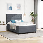 vidaXL Box Våningssäng med Madrass Mörkgrå 140x200 cm Sammet 3339837