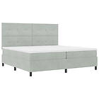 vidaXL Boxbädd med madrass Ljusgrå 200x200 cm Sammet 3339854