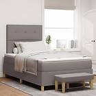 vidaXL Boxfjäderbed med madrass och bänk Taupe 120x200 cm Tyg 3344293
