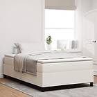 vidaXL Boxspring Säng Gräddvit Liten Dubbel Manchester