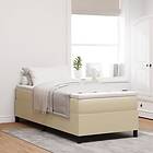 vidaXL Boxspring Säng Ljusgrön Grå 100x200 cm Viftad Tyg