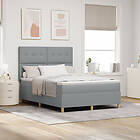 vidaXL Boxspring Säng med Madrass Ljusgrå 140x200 cm Tyg