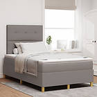 vidaXL Boxspring Säng med Madrass Taupe 120x200 cm Tyg