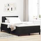 vidaXL Boxspring Säng med Madrass Svart 120x200 cm Sammet
