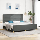vidaXL Mörkgrå tyg sängram 200x200 cm