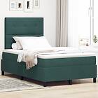 vidaXL Boxspring Säng med Madrass Mörkgrön 120x200 cm Sammet