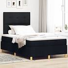 vidaXL Boxspring Säng med Madrass Svart 120x200 cm Tyg