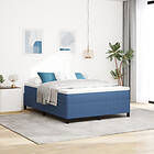 vidaXL Sängram Blå 140x190 cm Corduroy Tyg