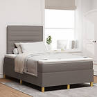 vidaXL Sängbotten med madrass Taupe 120x200 cm Tyg