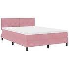 vidaXL Sängbotten med Madrass Rosa 140x200 cm Sammet