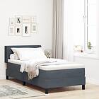 vidaXL Boxspring Säng med Madrass Mörkgrå 90x200 cm Sammet