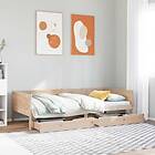 vidaXL Dagbädd med lådor 80x200 cm massiv furu