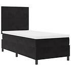 vidaXL Säng med Madrass Boxspring Svart 90x200 cm Sammet