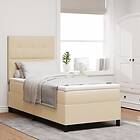 vidaXL Sängram med Madrass Beige Tyg 100 x 200 cm Säng Madrass