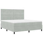 vidaXL Boxspring-säng med madrass Ljusgrå Super King Sammet