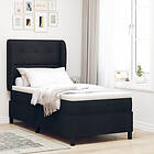 vidaXL Boxspring Säng med Madrass Svart 100x200 cm Tyg