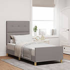 vidaXL Sängram Taupe 100x200 cm Tyg